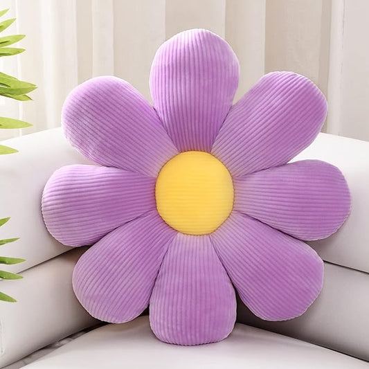 Sioloc Flower Pillow - Shaped Throw Pillow Butt Cushion, Seating Cushion, Cute Room Decor & Plush Pillow for Bedroom Sofa Chair (Lavender, 29.5'')