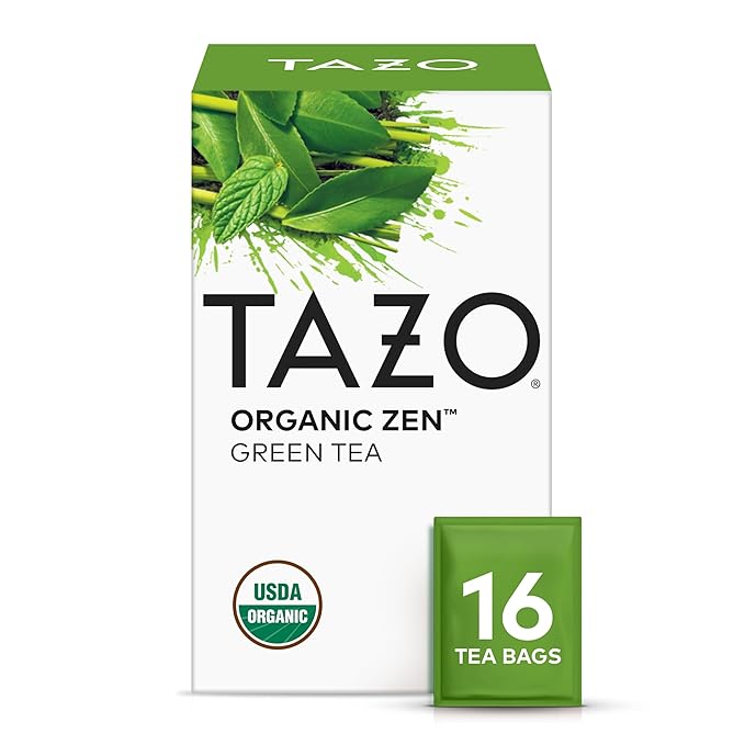 TAZO Tea Bags, Green Tea, Organic Zen, Green Ginger & Peachy Green (1ea) (Variety Pack) - Bloomnest