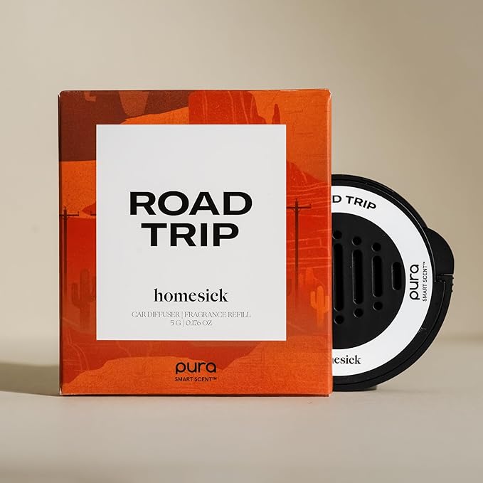 Pura and Homesick - Fragrance for Pura Car Diffuser - Clean & Safe Luxury Diffuser Scent - Long-Lasting Fragrance for 30 Days of Aroma - Spring & Summer Household Essential - Road Trip - Bloomnest