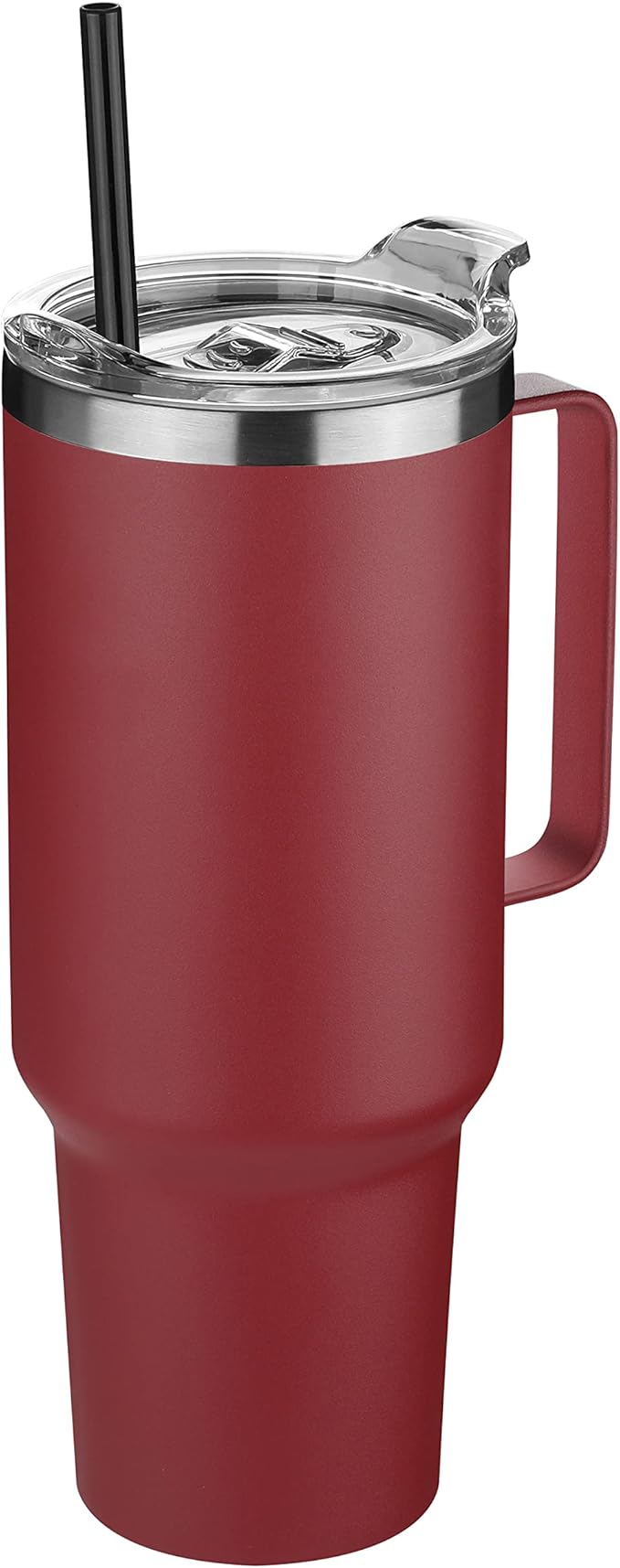 HASLE OUTFITTERS 40 oz Stainless Steel Tumbler with Handle, Vacuum Insulated Tumblers Bulk, Reusable Double Wall Travel Coffee Mug, Durable Powder Coated Water Bottles(Wine Red, 1) - Bloomnest