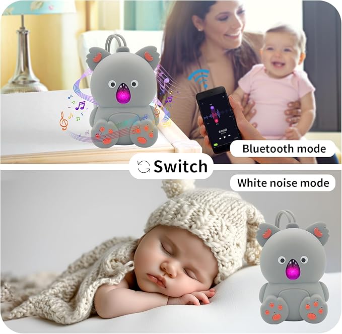 Baby Sound Machine & Bluetooth Speaker | White Noise Machine for Infants with Non-Looping Soothing Sounds, Portable Sleeping Music with Timer for Nursery, Travel & Home - Bloomnest