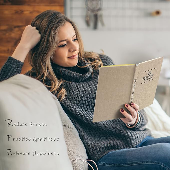 The Gratitude Journal, manifestation journal, Daily Journal with Prompts for Affirmation, Happiness, Mindfulness, Positivity, Wellness, Undated Journal for Women & Men(8.5 * 5.5 inches) - Bloomnest