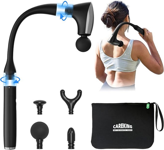 2-in-1 Detachable Muscle Massage Gun Deep Tissue with 20'' Extension Handle, Back and Neck Massager for Pain Relief, Handheld Massager for Shoulder Lower Back Leg Waist, FSA-HSA Eligible - Bloomnest