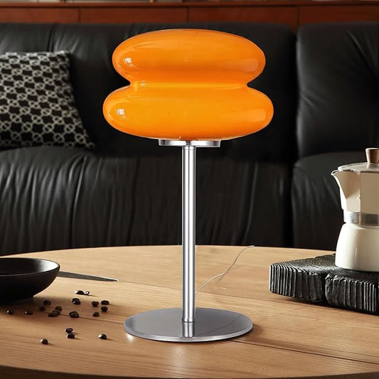 Mid Century Modern Lamp for Nightstand Table Lamp for Bedroom, Dimmable Retro Egg Tart Bedside Small Lamps,Unique Home Mushroom Decor Aesthetic Cute Table Lamps nightstand lamp - Bloomnest