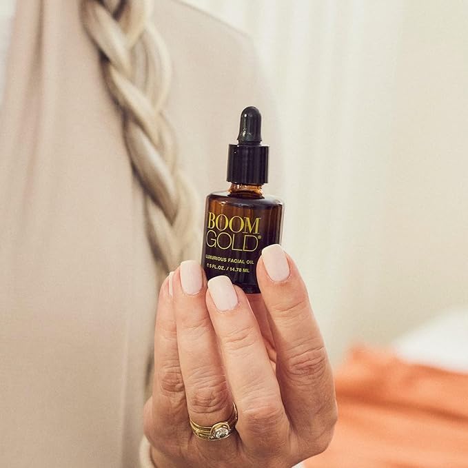 Boom Gold ™ Lightweight & Luxurious Facial Oil with Organic Ingredients for a Softer, Smoother, More Luminous Skin, with Kukui Nut & Frankincense Oil, Boom Beauty by Cindy Joseph (0.5 Oz) - Bloomnest