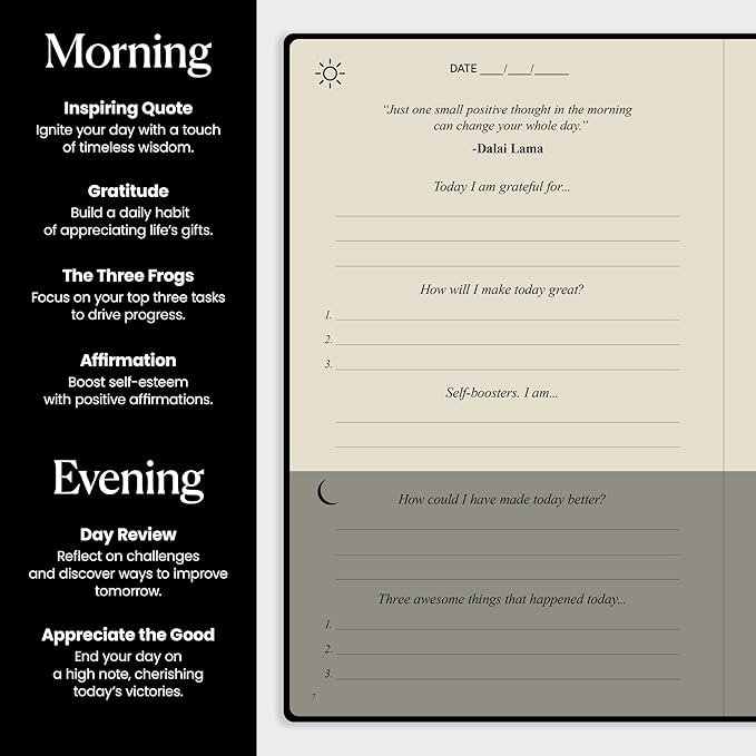 The Original Gratitude Journal 2026 for Men to Boost Confidence & Self Esteem - Daily Mindful Affirmations for Boys with Powerful Quotes and Insightful Prompts for Happiness - Premium Hardcover Black - Bloomnest