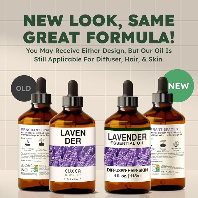 KUKKA Lavender Essential Oils - 4 Fl Oz - for Hair, Skin, Diffuser, Aromatherapy & DIY Soap Making Scent - Bloomnest