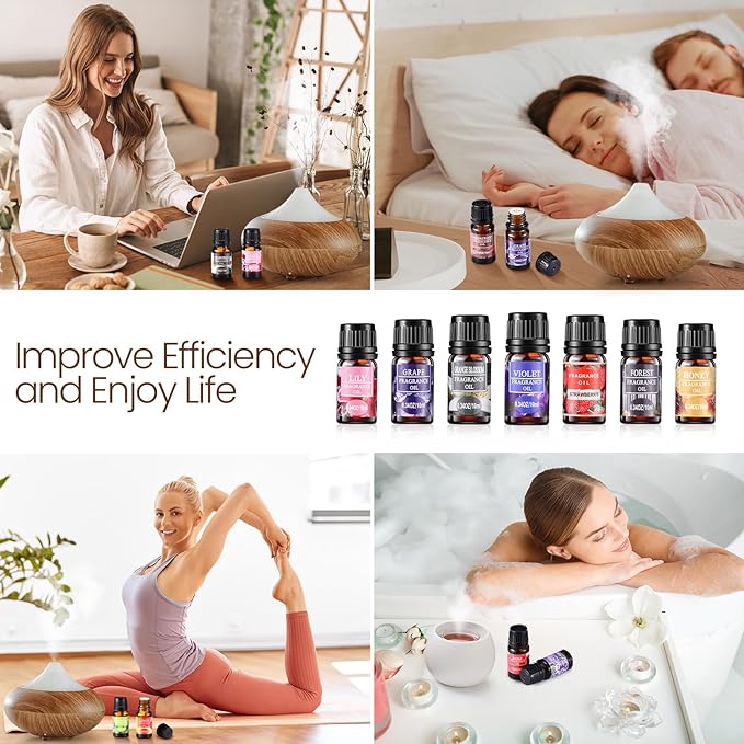 Nuanchu 48 Pcs Essential Oils Set 10ml Natural Essential Oils Aromatherapy for Home Massage Essential Oil for Diffuser Humidifier Aromatherapy Oils for Candle Bath Bombs Making - Bloomnest