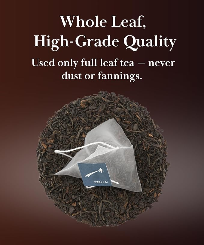 EZR Leaf English Breakfast Premium Whole Leaf Ceylon Black Tea, 20 counts 2.1 Once, Rich Flavor & Bold Aroma Blend, A Morning Ritual in Every Cup - Bloomnest
