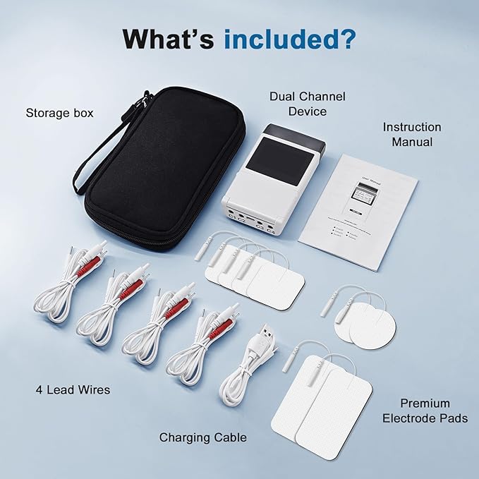 TENS Unit EMS Muscle Stimulator for Pain Relief, 4-in-1 TENS & EMS & Relax & DIY, 4-Channel 60 Modes 30 Intensity with Upgraded Color Screen for Back, Neck, Shoulder, Sciatica Baoliter