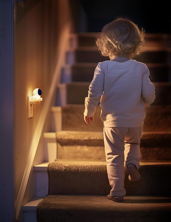 L LOHAS LED Night Light for Kids, 3D Space Night Light Plug in, Dusk to Dawn Nursery Night Lights, RGB+Soft White 3000K, 3 Lighting Modes, Room Decor, Children - Bloomnest