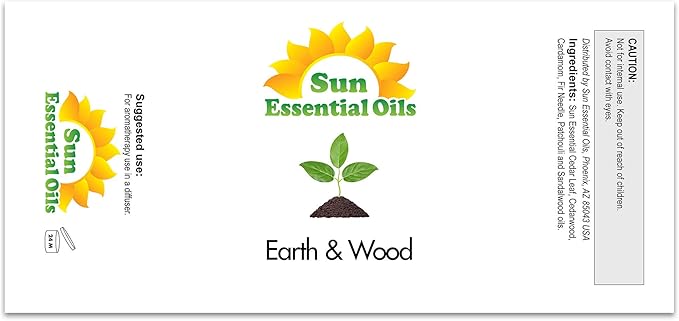 Sun Essential Oils Earth & Wood Essential Oil Blend – Huge 4 oz Aromatherapy Bottle Bul for Diffuser - Bloomnest
