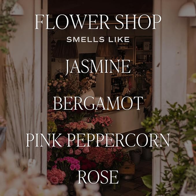 Sweet Water Decor Flower Shop Candle - Jasmine with Pink Peppercorn Scent -100% Cotton Wick Soy Blend Wax Candles with 50 Hour Burn Time - Poured in The USA - 11oz White Jar - Bloomnest