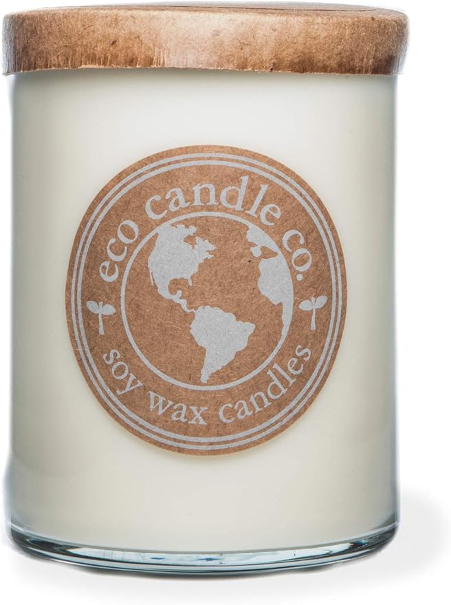 ECO CANDLE CO. Recycled Candle, Clean Sheet Day, 18 oz. Double Wick - Scents of Clean Linens - 100% Soy Wax, No Lead, Kraft Paper Label & Lid, Hand Poured, Phthalate Free, Midwest Grown Soybeans - Bloomnest