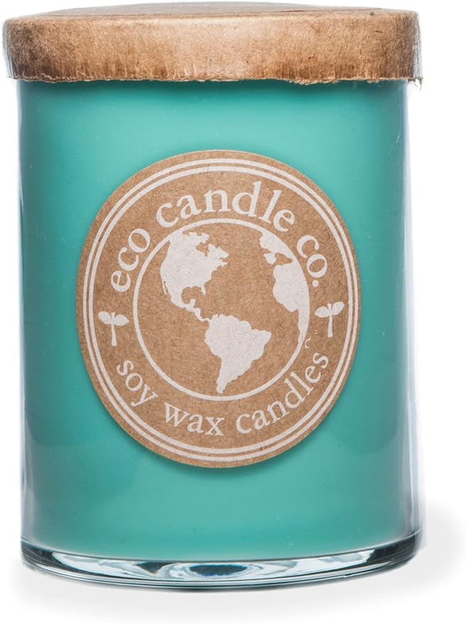 ECO CANDLE CO. Recycled Candle, Ocean Waves, 18 oz. - Scents of Marine Air, Citrus, & Musk - 100% Soy Wax, No Lead, Kraft Paper Label & Lid, Hand Poured, Phthalate Free, Midwest Grown Soybeans - Bloomnest