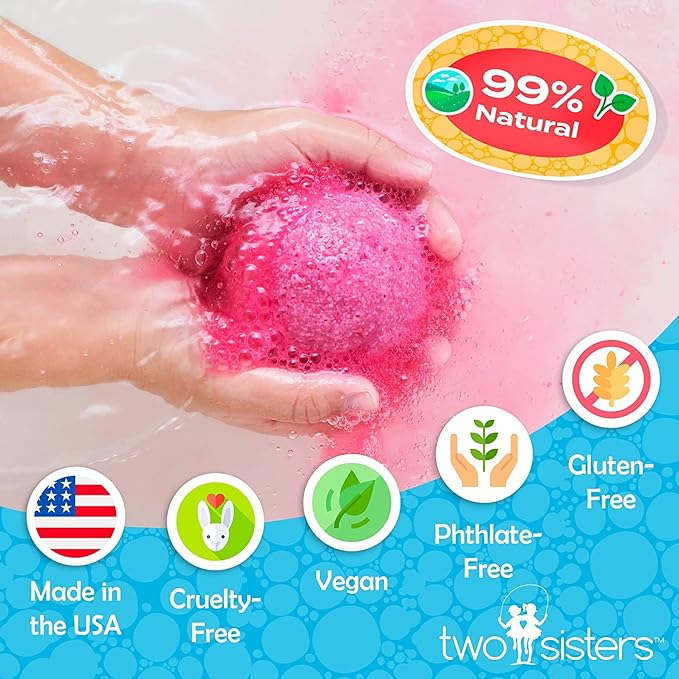 Zoo Animal Bath Bombs for Kids with Surprise Toys Inside (6 Pack) - Gentle and Safe, USA Made, Large Bubble Bomb & Ideal Gift for Boys & Girls by Two Sisters - Bloomnest