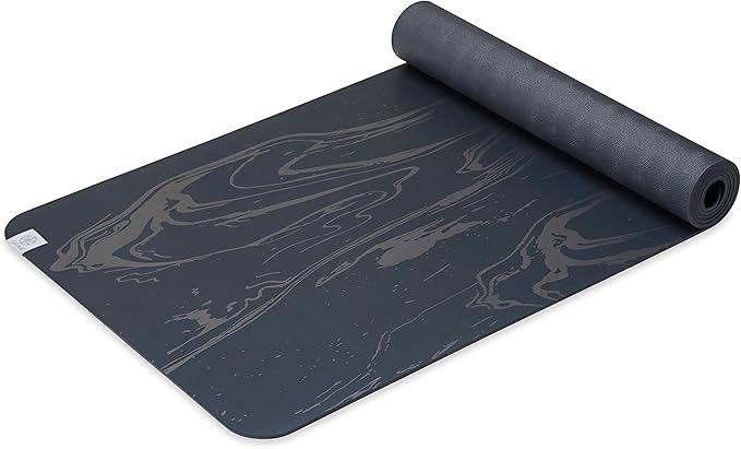 Gaiam Dry-Grip Yoga Mat - 5mm Thick Non-Slip Exercise & Fitness Mat for Standard or Hot Yoga, Pilates and Floor Workouts - Cushioned Support, Non-Slip Coat - 68 x 24 Inches - Bloomnest