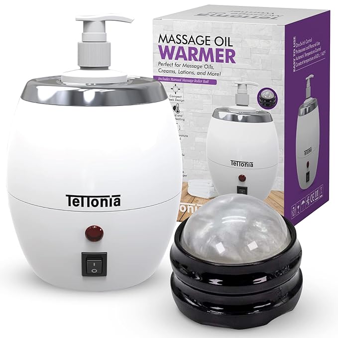 Massage Oil/Lotion Bottle Warmer - Auto-Temperature (White Pearl) - Bloomnest