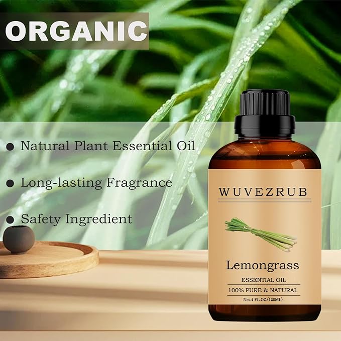 Lemongrass Essential Oil, 120ML Pure and Natural for Aromatherapy Diffuser - 4 Fl Oz - Bloomnest