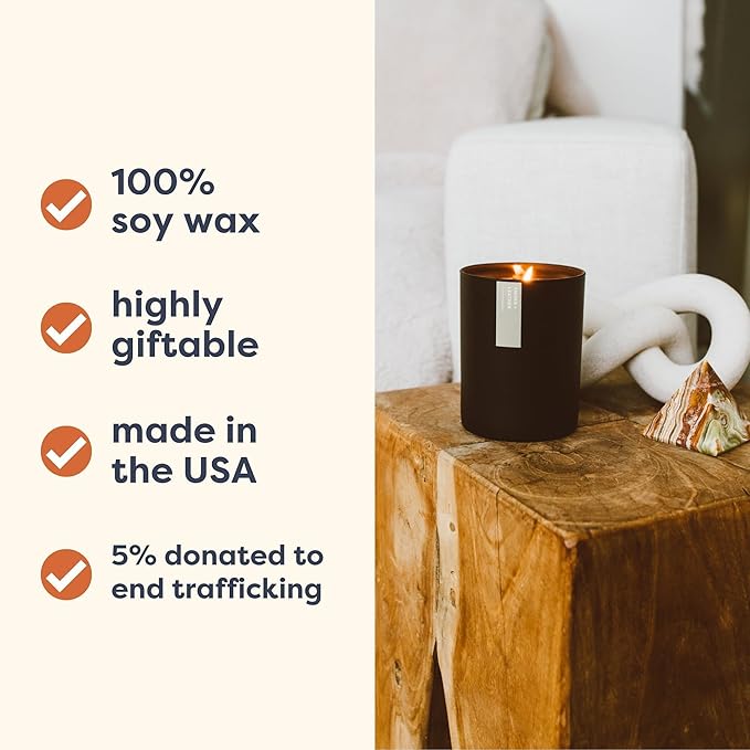 Calyan Wax Co. Seaside & Citrus Scented Candle - 75 Hour Burn - Luxury Non Toxic Soy Wax Candles - Long Lasting Black Tumbler Jar Candle for Home - 10.2oz - Bloomnest