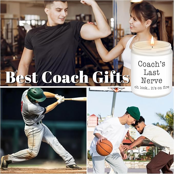 Homsolver Coach Gifts for Women & Men, Thank You, Appreciation, Christmas, Birthday Gift for Baseball Softball Volleyball Hockey Coaches,Coach's Last Nerve Scented Candle