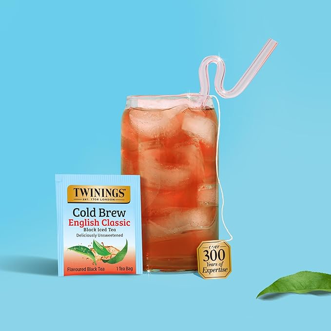 Twinings English Classic Cold Brew Iced Tea Bags, 20 Count (Pack of 6), Unsweetened Black Tea, Caffeinated, 120 Teabags - Bloomnest