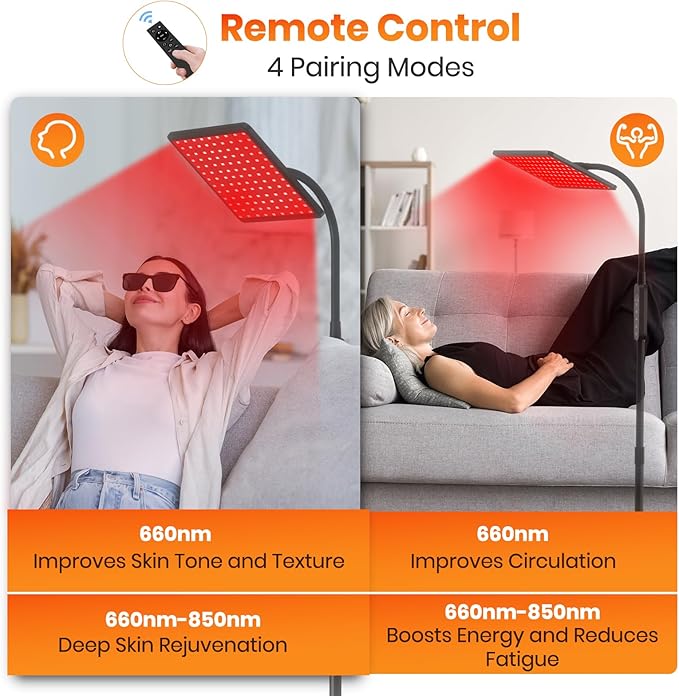 Red Light Therapy Lamp for Body and Face,Infrared Light Therapy with 660nm&850nm Near Infrared LED Red Light, Red Light Therapy Large Panel at Home Idea Gift for Women Wife Mom Sister Girlfriend