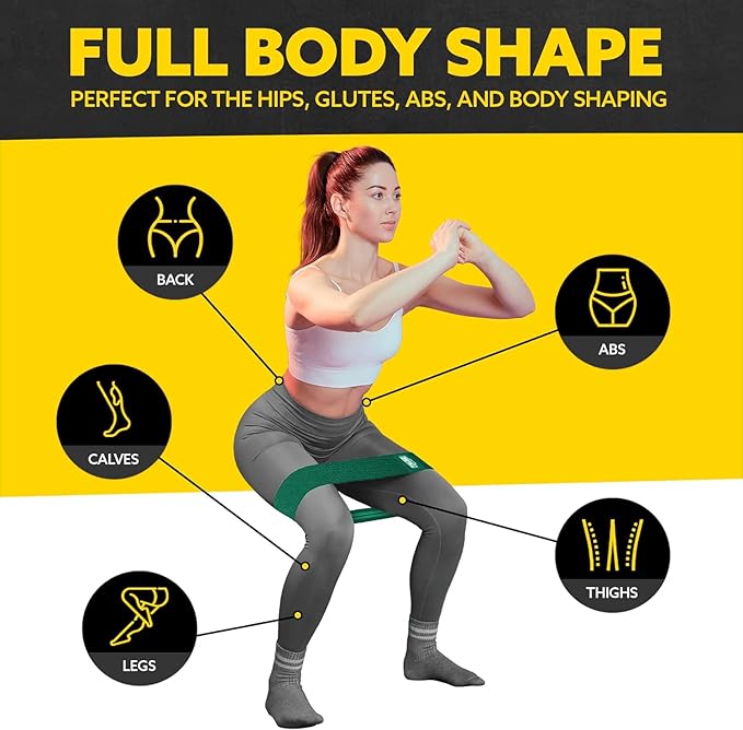 Tribe Lifting Fabric Resistance Bands for Legs - Workout Bands Resistance Bands for Men and Women - Booty Bands for Working Out - Exercise Bands Resistance Bands Set - Elastic Bands for Exercise