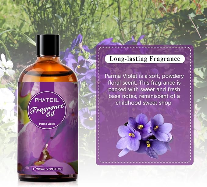 PHATOIL 3.38FL.OZ Parma Violet Fragrance Oils for Aromatherapy, Essential Oils for Diffusers for Home, Perfect for Diffuser, DIY Candle and Soap Making, DIY Scented Products - 100ml - Bloomnest
