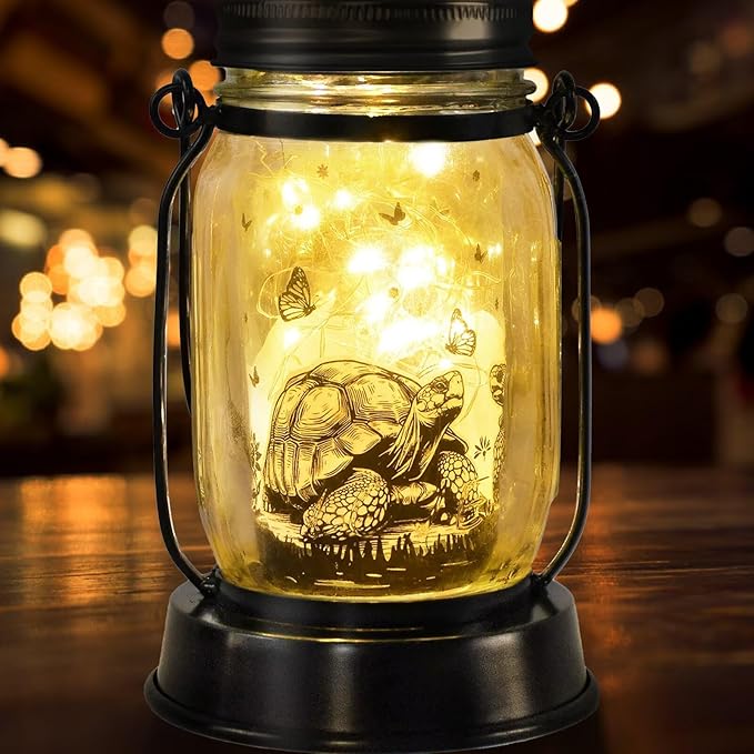 Tortoise Gifts for Women/Men Turtle Lovers Solar Lantern Mom Birthday, Mothers Day, Christmas Gifts, Turtle Solar Garden Decoration Outside for Yard, Patio,Backyard,Porch, Torches - Bloomnest