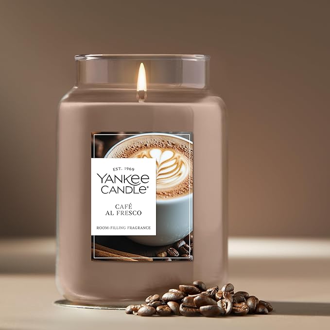 Yankee Candle Café Al Fresco Scented Candle, 22oz Large Jar with up to 150 Hour Burn Time, Giftable - Bloomnest