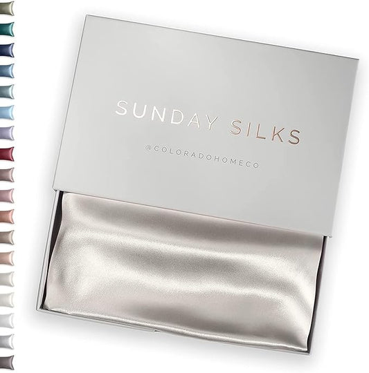 SUNDAYSILKS™ 100% Mulberry Silk Pillowcase, Silk Pillow Cases for Hair & Skin, Superior to Satin Pillowcase, with Zipper, Standard, Queen, King Sizes, Anti-Wrinkle, Cooling, Non-Slip Silk Pillowcases - Bloomnest