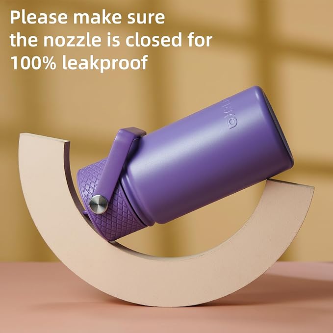 BJPKPK Insulated Water Bottle with Straw Lid, 15oz Cute Water Bottles, Stainless Steel Metal Thermo, Reusable BPA Free Leak Proof Tumblers, Cups,Iris - Bloomnest