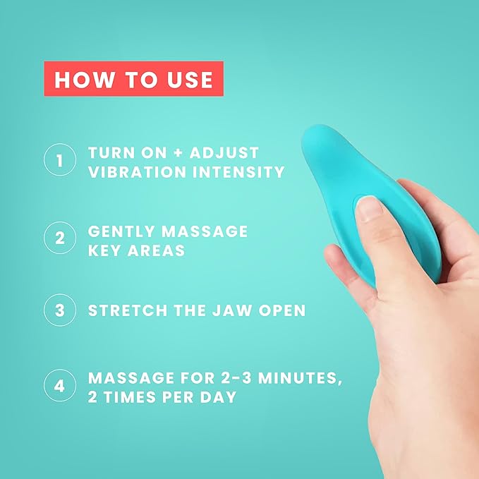 TMJ Relief - Calming Vibration for Pain Relief - Soothe Tension in Neck, Jaw, and Face - Best Ergonomic Massage Tools for Facial & Tooth Pain - Waterproof, Soft Silicone Design for Men & Women LaVie