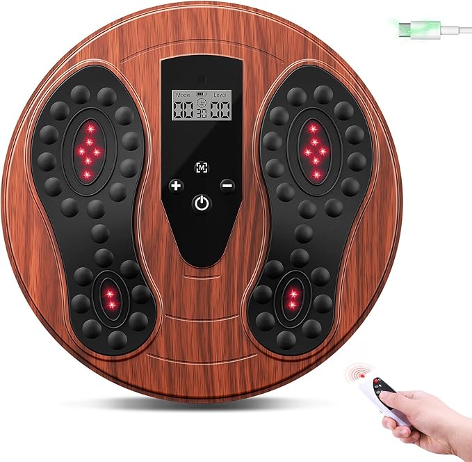 EMS Foot Massager with Infrared Therapy for Neuropathy & Pain Relief – Rechargeable Electric Muscle & Nerve Stimulator for Feet & Calves, Blood Circulation Booster, Plantar Fasciitis Relief - Bloomnest