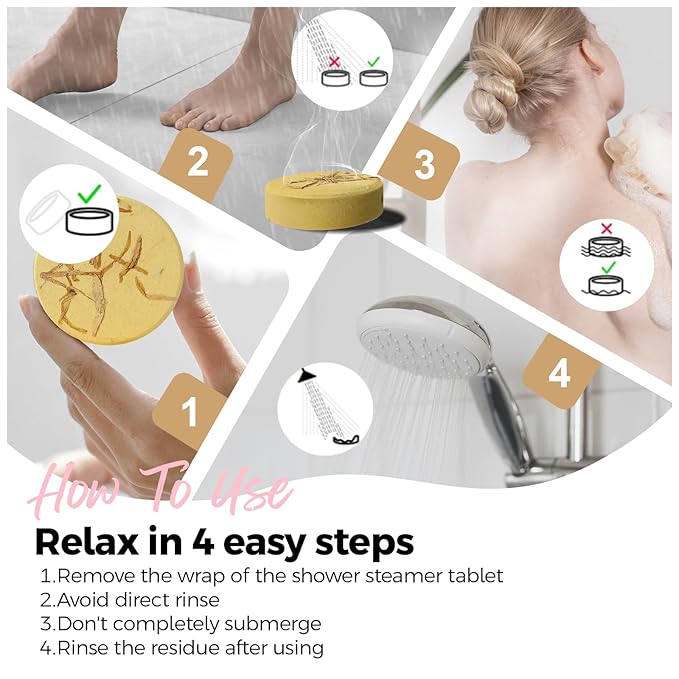 Shower Steamers Aromatherapy Travel Essentials for Women 8 Pcs Bath Bombs Birthday Gifts for Men, Sister, Shower Bombs Stocking Stuffers Christmas Gifts Fruity - Bloomnest