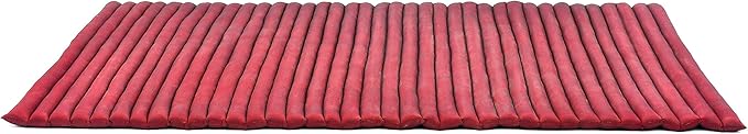 Leewadee - Kapok Roll Mat – Handcrafted Folding Sleep & Relaxation Mattress from Thailand, Ideal as Guest Bed, Camping Mat, Yoga Mat or Traditional Futon, 75 x 39 inches, Red - Bloomnest