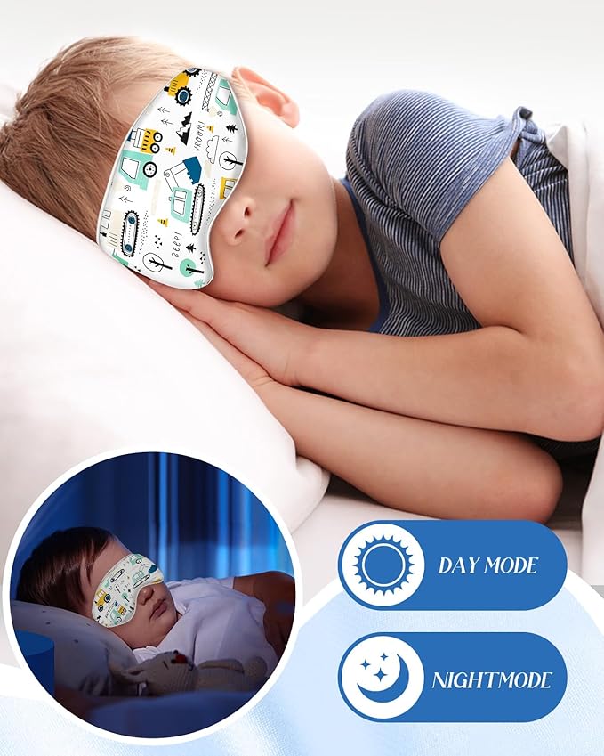 Sleep Mask for Kids - Silk Eye Mask for Sleeping Cute Cartoon Kids Sleep Mask for Boys Girls Teens Soft Smooth Adjustable Straps Silk Kids Eye Cover, Car Element - Bloomnest