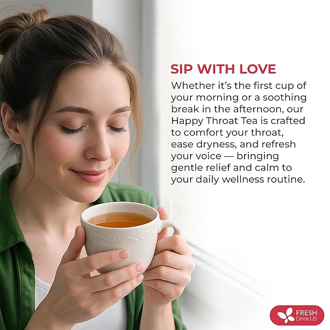 Premium Happy Throat Herbal Tea – 135 Bags Of Supper Tea Blend: Marshmallow Root, Slippery Elm & Ginger – Dry & Sore Throat Relief – Caffeine-Free, No Honey, No Citrus – No Sugar - Bloomnest
