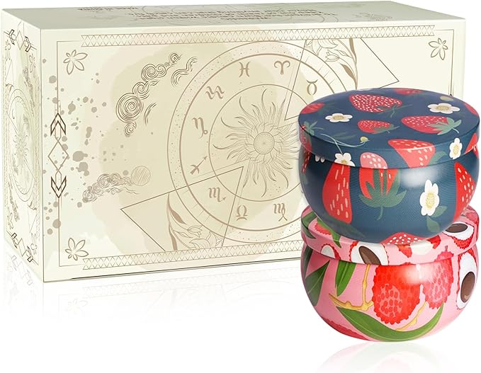 2Pack Scented Candle-2.2oz Aromatherapy Candles,Long Lasting Burn-Strawberry and Litchi Scented Candle Gifts for Man,Women,Soy Wax Candle Prefect for Home Decor, Stress Relief - Bloomnest