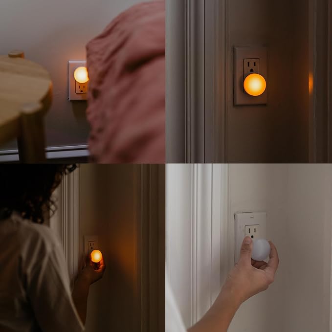 Loftie Night Lights Plug into Wall - 0.5W Plug in Night Light - Warm Amber Glow, Wall Light Sensing Dusk to Dawn - 2000K, UL Certified - Nightlight for Bathroom, Hallway, Bedroom Decor, Kitchen,3-Pack - Bloomnest