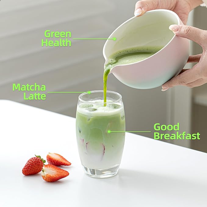 TEANAGOO Matcha Whisk Set Pink,Ceremony Matcha Set Kit Grident Pink,Matcha Tea Set for Making Breakfast/Latte,7 Pcs Matcha Whisk Set and Bowl with All Accessories,Gift for Family/Friend - Bloomnest