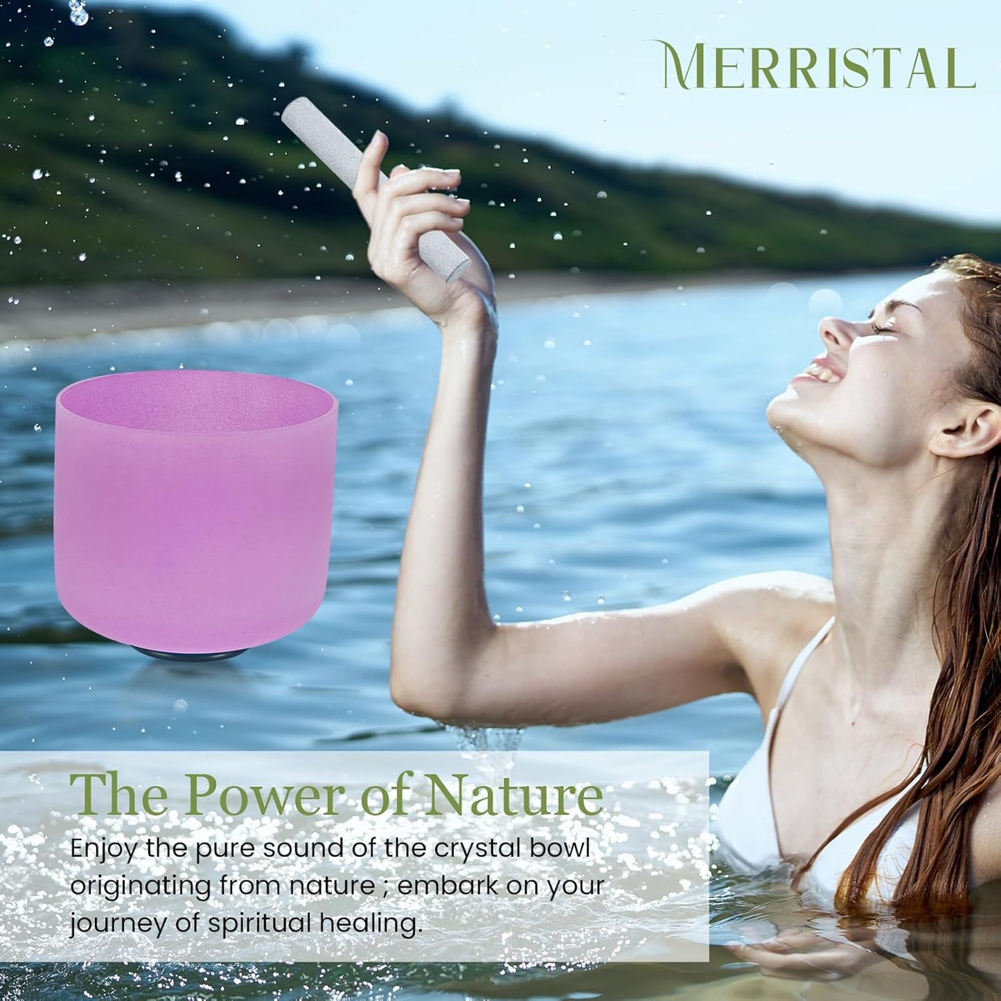 432HZ 8 Inchs B Note Purple Frosted Crystal Singing Bowl for Meditation Healing Yoga Chakra Quartz Crystal Sound Bowls with Heavy Duty Carry Case and Rubber Mallet,Suede Striker,O-ring