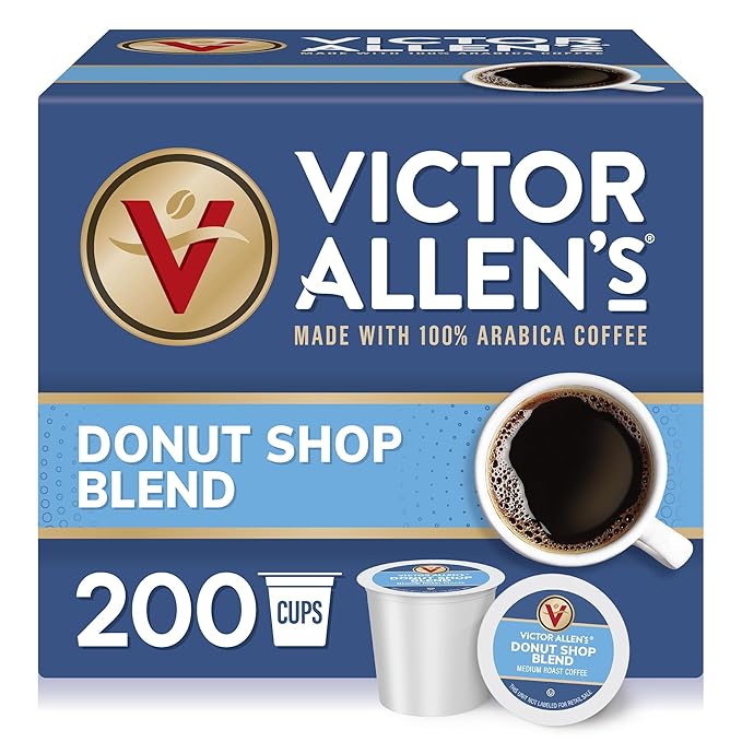 Victor Allen's Coffee Donut Shop Blend, Medium Roast, 200 Count, Single Serve Coffee Pods for Keurig K-Cup Brewers - Bloomnest