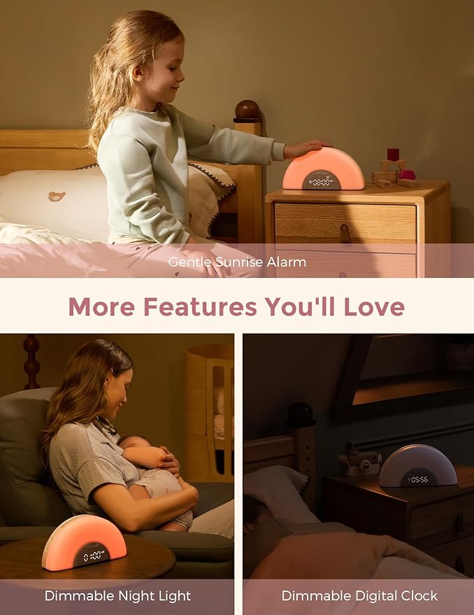 Momcozy Baby Sound Machine & Night Light–White Noise Machine with App Control, Sunrise Alarm, 34 Soothing Sounds–Sleep Trainer for Newborns & Toddlers, Travel Nursery Essential - Bloomnest