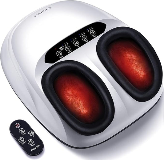 Shiatsu Foot Massager Machine with Heat & Remote, 2025 Upgraded Deep Kneading Feet Massager for Plantar Fasciitis & Neuropathy, 3 Heat Levels, Multi-Mode Massage, Auto-Off Timers, Gifts for Women Men - Bloomnest