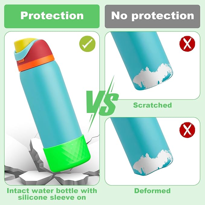 Silicone Boot for Owala Water Bottle 24 oz 32 oz 40 oz, Anti-Slip Protective Sleeve for FreeSip/Twist/Flip Stainless Steel Water Bottles Accessories BEONSKY