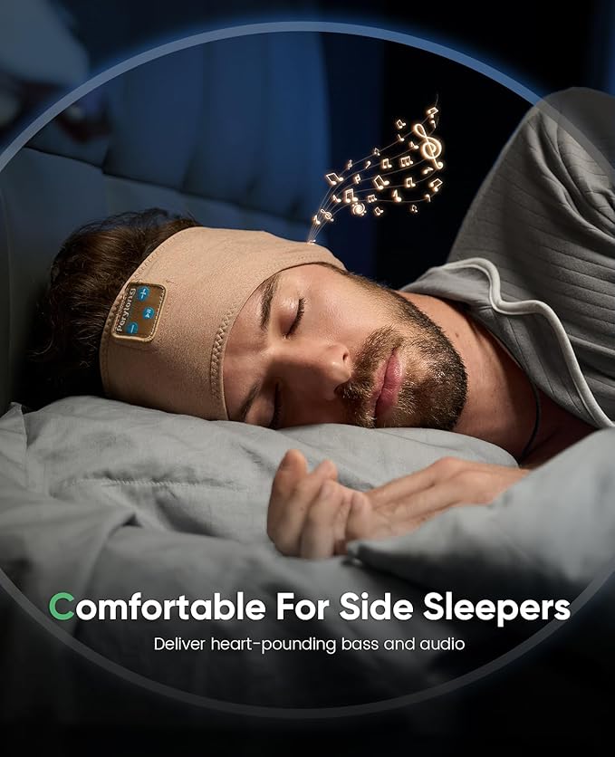 Bluetooth Headphones Headband, Sleep Headphones Bluetooth Headband for Side Sleepers, Reduce Snoring Disturbance for Sleeping, Wireless Headphone for Workout Running Cool Gadgets Unique Gifts - Bloomnest