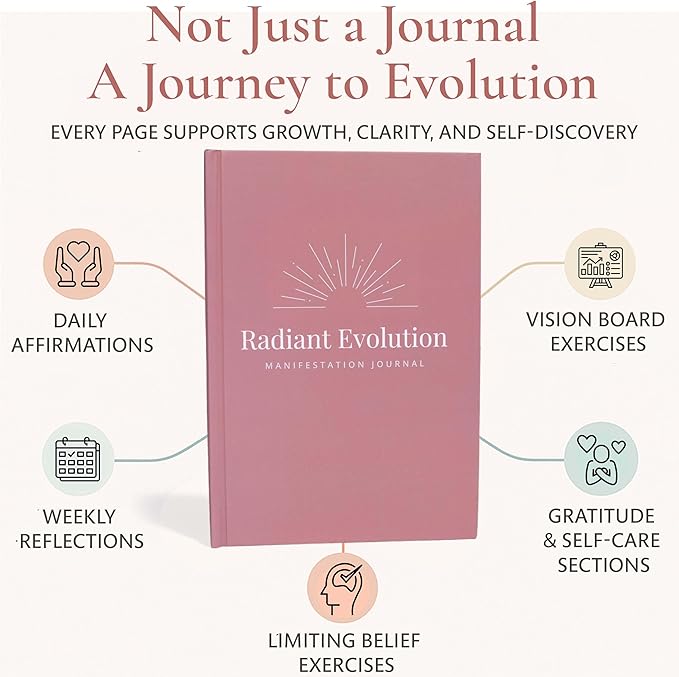 Manifestation Journal for Women - 12- Week Self Care Journal w/Vision Board, 100 Digital Affirmation Cards, Gratitude Prompts & Goal Setting, Meditation - Bloomnest