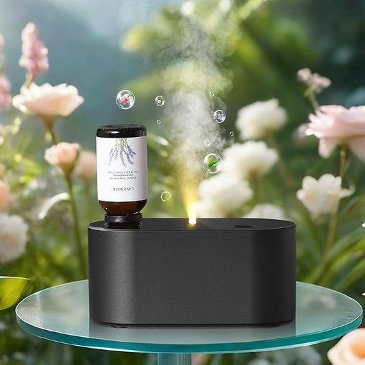 Waterless Essential Oil Diffuser, Mini Scent Air Machine, Aromatherapy Atomizing Diffuser, 3 Mist Modes, Cycle Start for Bedroom, Home, Office 160-700 sq. ft Scent Black - Bloomnest